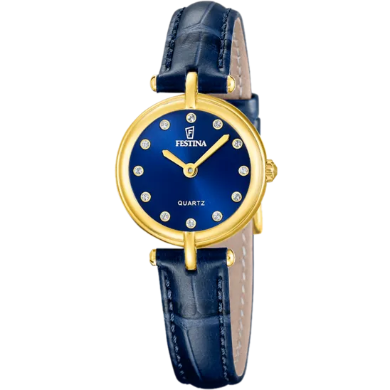 Reloj Festina Mademoiselle F20788/3 Azul Correa De Cuero, Mujer