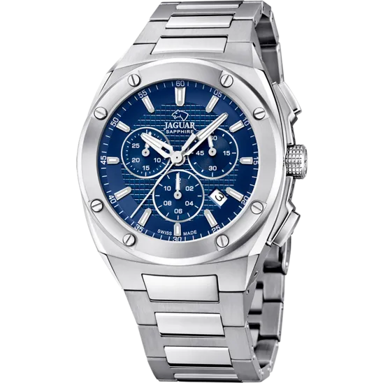 Reloj Jaguar Nueva I-size J805/f Azul Correa De Acero Inoxidable, Hombre