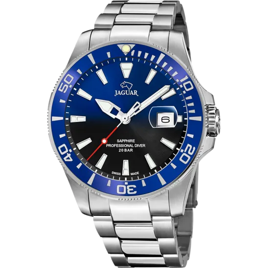 Reloj Jaguar Nueva I-size J860/j Azul Correa De Acero Inoxidable, Hombre