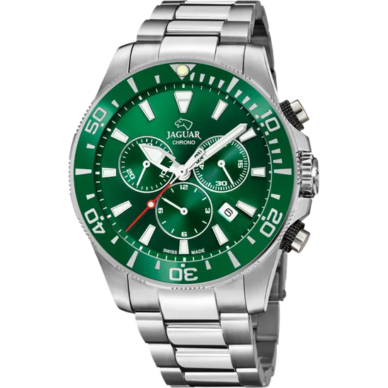 Reloj Jaguar Nueva I-size J861/c Verde Correa De Acero Inoxidable, Hombre