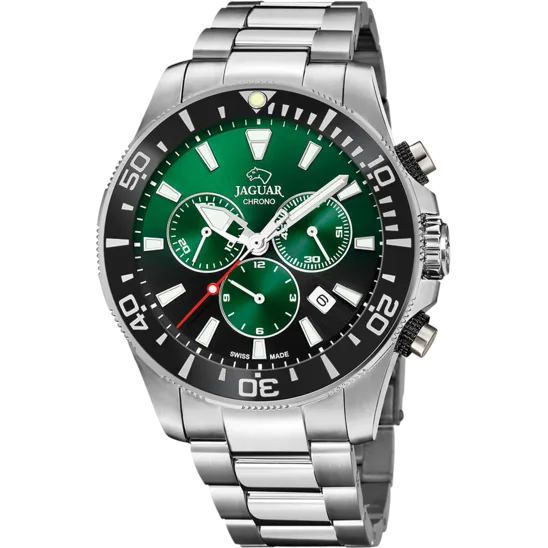 Reloj Jaguar Nueva I-size J861/e Verde Correa De Acero Inoxidable, Hombre