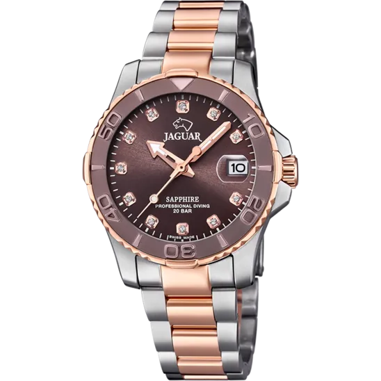 Reloj Jaguar Nueva I-size J871/a Marrón Correa De Acero Inoxidable, Mujer