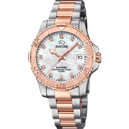 Reloj Jaguar Nueva I-size J871/b Nácar Correa De Acero Inoxidable, Mujer