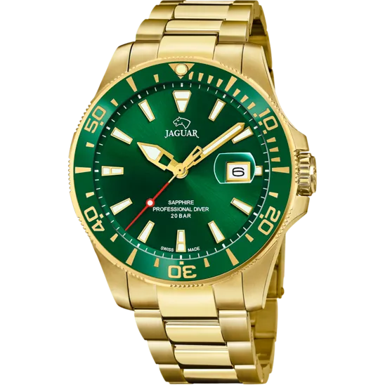 Reloj Suizo De Hombre Jaguar Pro Diver Verde J877/2
