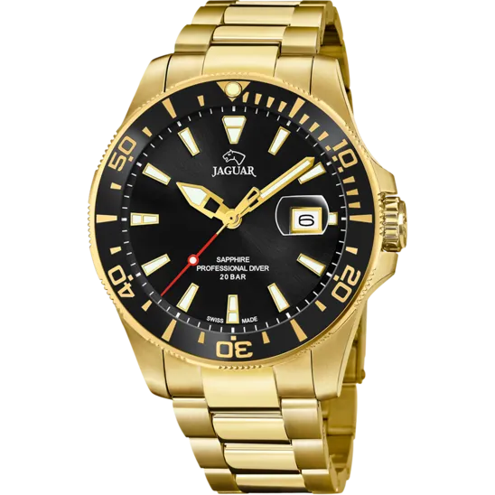 Reloj Suizo De Hombre Jaguar Pro Diver Negro J877/3