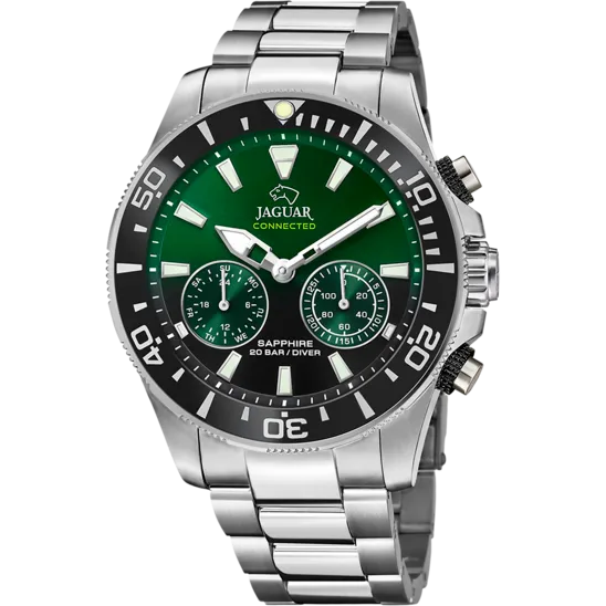 Reloj Jaguar Nueva I-size J888/e Verde Correa De Acero Inoxidable, Hombre