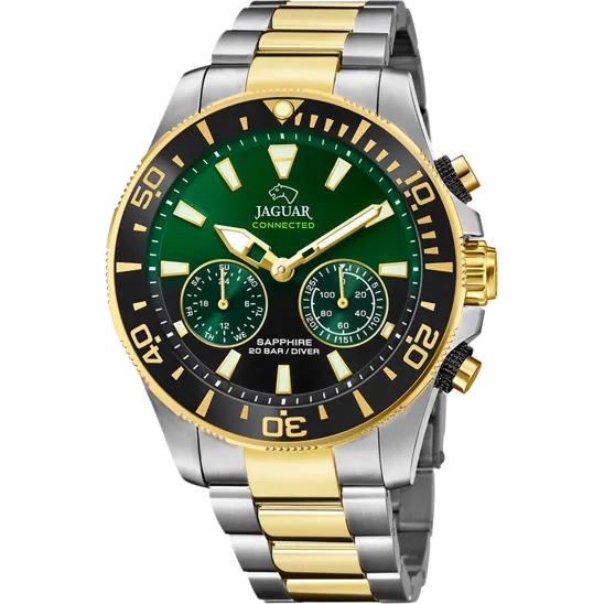 Reloj Jaguar Nueva I-size J889/e Verde Correa De Acero Inoxidable, Hombre