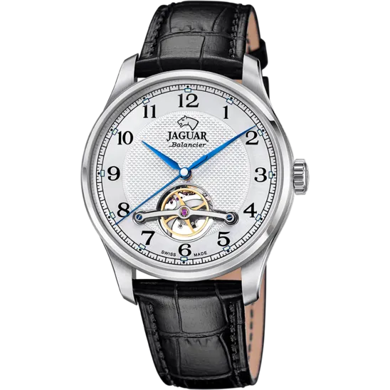 Reloj Suizo De Hombre Jaguar Automatic Balancier Plateado J966/1