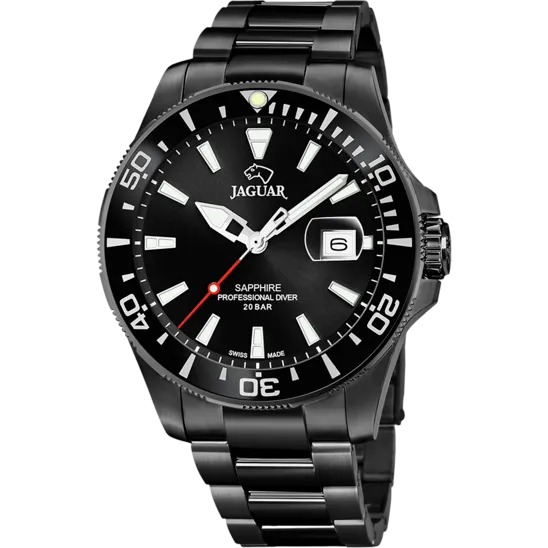 Reloj Suizo De Hombre Jaguar Pro Diver Negro J989/1