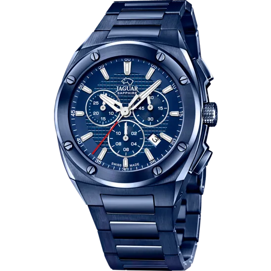 Reloj Jaguar Nueva I-size J991/a Azul Correa De Acero Inoxidable, Hombre