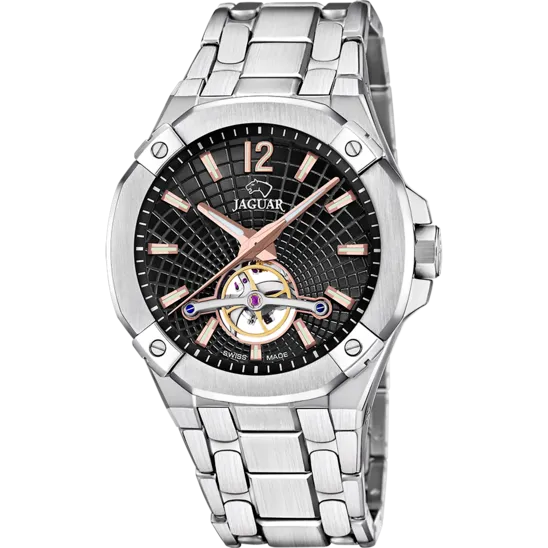 Reloj Suizo De Hombre Jaguar Automatic Balancier Negro J1007/4