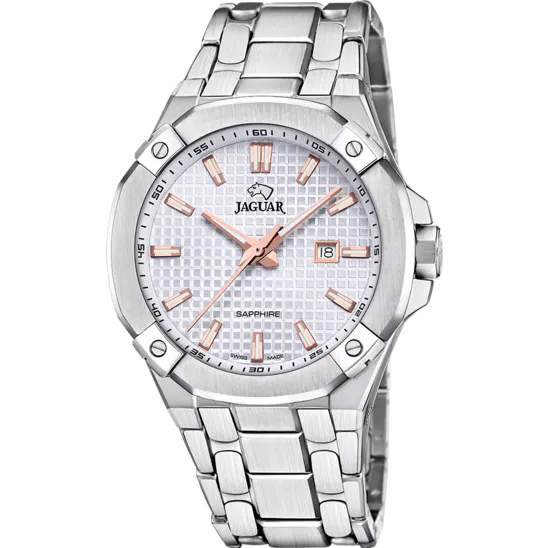 Reloj Suizo Jaguar Diplomatic Para Hombre, Color Blanco J1009/1