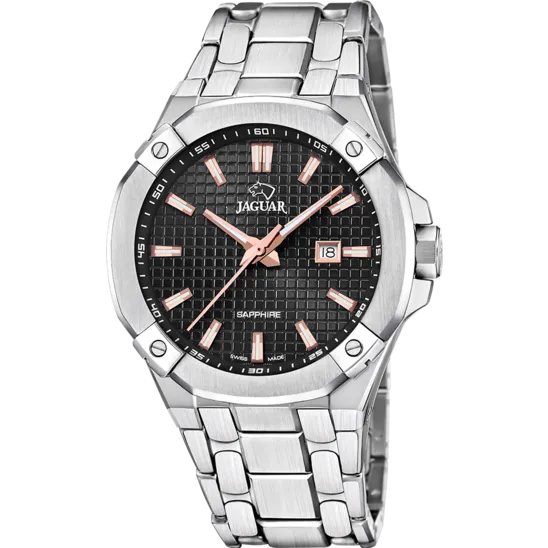 Reloj Suizo Jaguar Diplomatic Para Hombre, Color Negro J1009/4