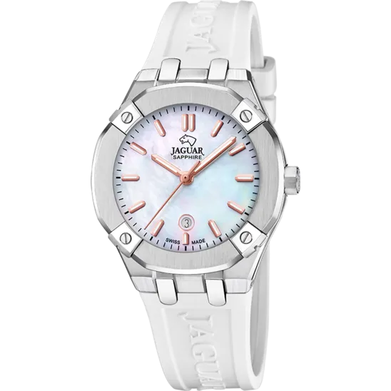 Reloj Suizo Jaguar Diplomatic Para Mujer, Color Nacarado J1017/1