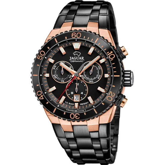 Reloj Suizo De Hombre Jaguar Ceramic Negro J1023/1
