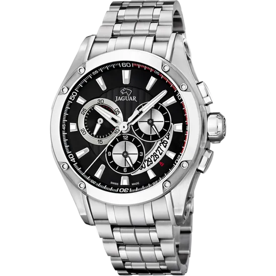 Reloj Jaguar Swiss Made Nueva I-size J1033/a Negro Correa De Acero Inoxidable, Hombre