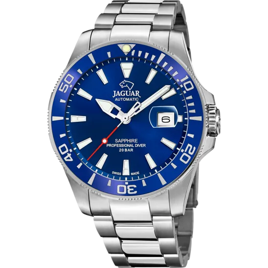 Reloj Jaguar Swiss Made Nueva I-size J886/a Azul Correa De Acero Inoxidable, Hombre