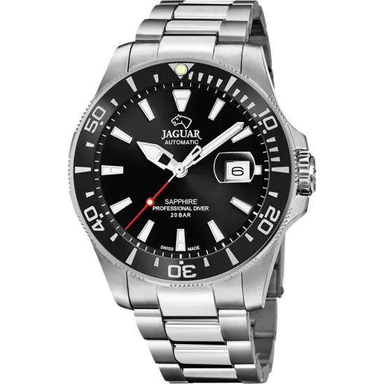 Reloj Jaguar Swiss Made Nueva I-size J886/c Negro Correa De Acero Inoxidable, Hombre