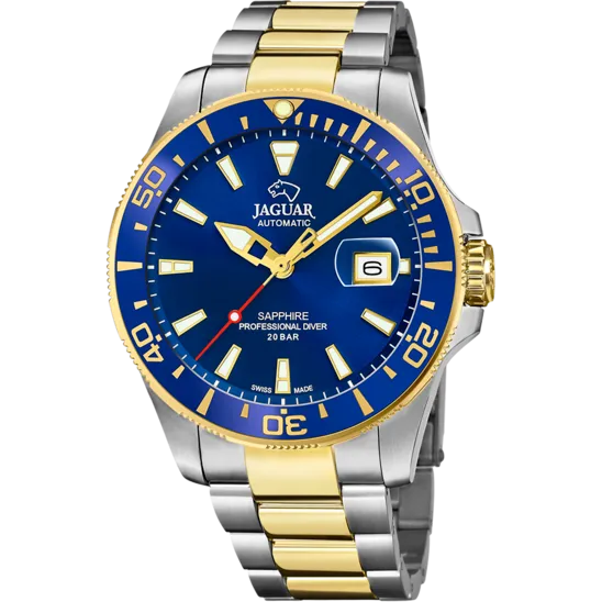 Reloj Suizo Jaguar Pro Diver Automático Para Hombre Azul J887/1