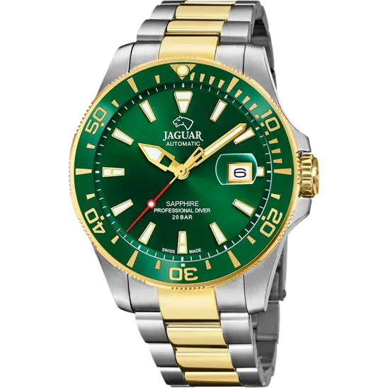 Reloj Suizo Jaguar Pro Diver Automático Para Hombre Verde J887/2