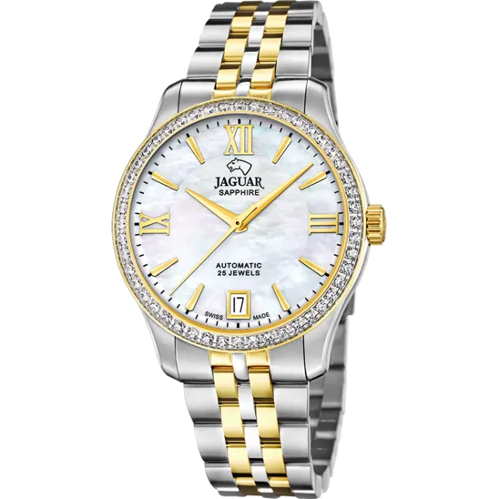 Reloj Suizo De Mujer Jaguar Héritage Blanco Nacarado J998/1
