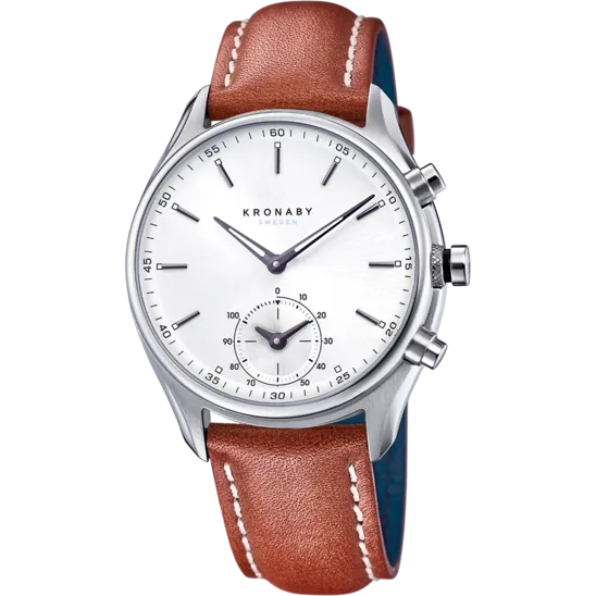 Reloj Kronaby S0713/1 Plateado Correa De Cuero, Hombre