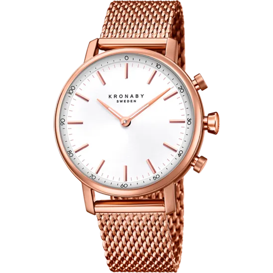 Reloj Kronaby S1400/1 Blanco Brazalete De Acero Inoxidable, Mujer