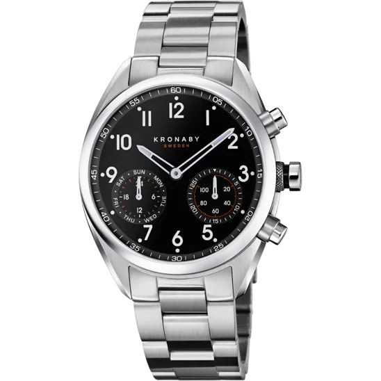 Reloj Kronaby S3111/1 Negro Brazalete De Acero Inoxidable, Hombre