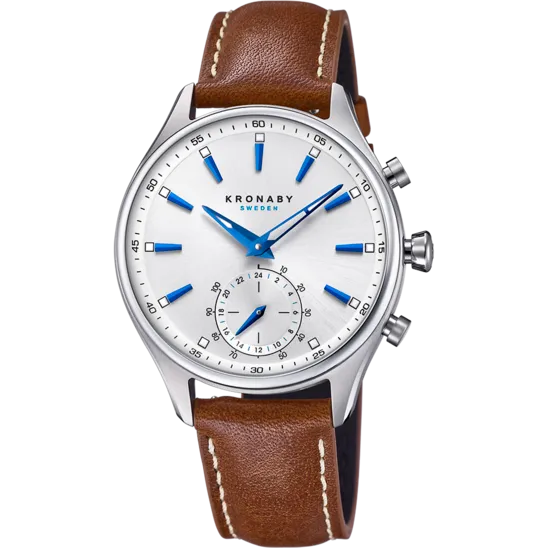 Reloj Kronaby S3122/1 Plateado Correa De Cuero, Hombre