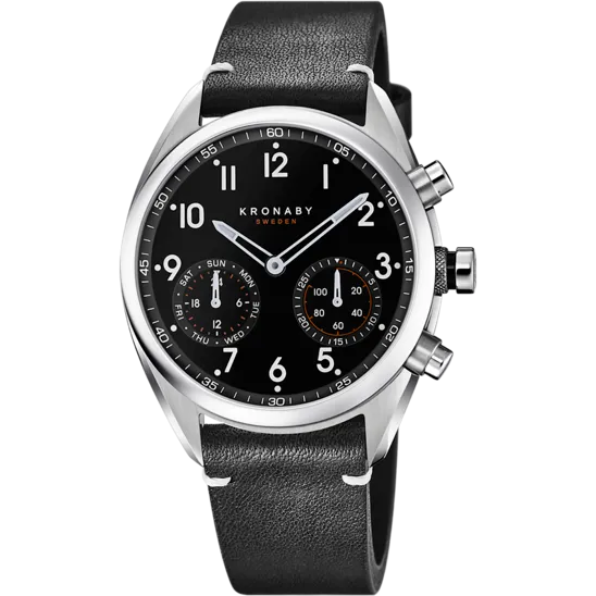Reloj Kronaby S3763/2 Negro Correa De Cuero, Hombre