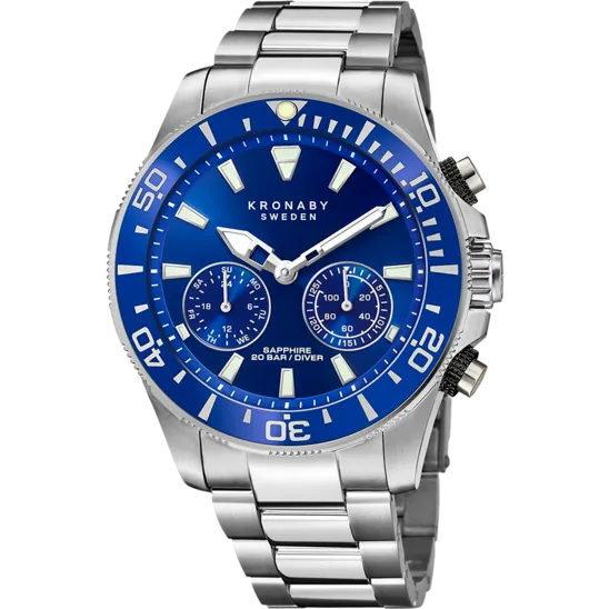 Reloj Kronaby Diver S3778/1 Azul Brazalete De Acero, Hombre