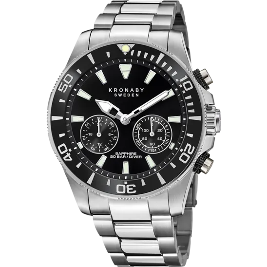 Reloj Kronaby Diver S3778/2 Negro Brazalete De Acero, Hombre