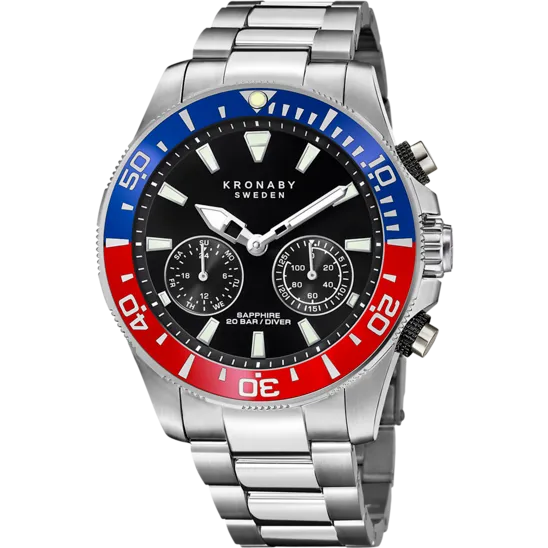 Reloj Kronaby Diver S3778/4 Negro Brazalete De Acero, Hombre