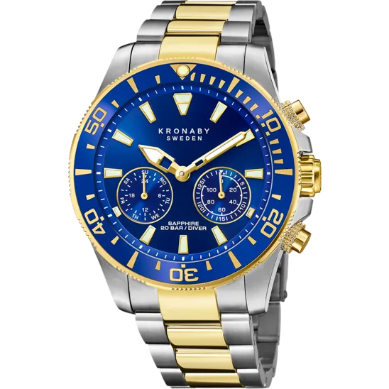 Reloj Kronaby Diver S3779/1 Azul Brazalete De Acero, Hombre