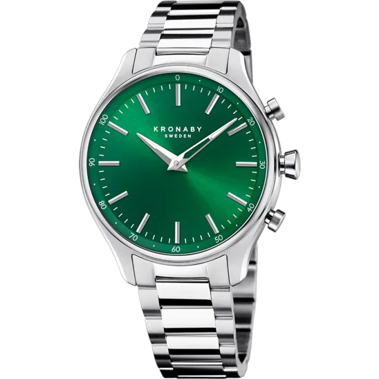 Reloj Kronaby Sekel S3782/1 Verde Brazalete De Acero Inoxidable, Hombre