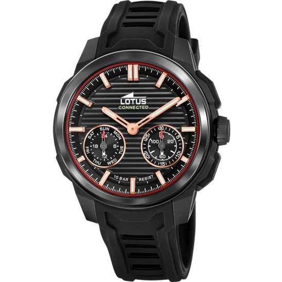 Reloj Lotus Connected 19092/4 Negro Correa De Silicona, Hombre