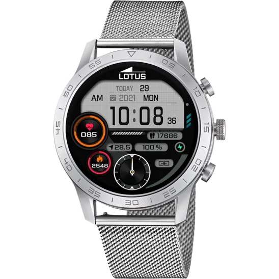 Smartwatch Lotus 50047/1 Negro Brazalete De Acero Inoxidable, Función Llamadas, Bluetooth, Hombre