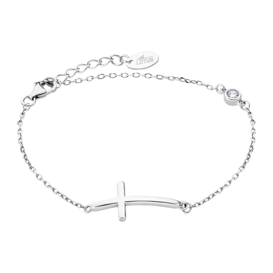 Pulsera Cruz Lotus Silver Trendy Lp1918-2/1 Plata, Mujer