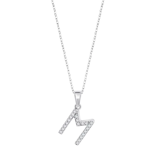 Collar Iniciales Lotus Silver Lp1958-1/m Plata, Mujer