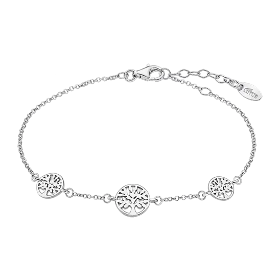 Pulsera Árbol De La Vida Lotus Silver Mystic Lp1982-2/1 Plata, Mujer