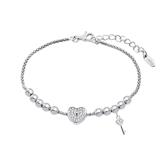 Pulsera Corazón Lotus Silver Mystic Lp1985-2/1 Plata, Mujer