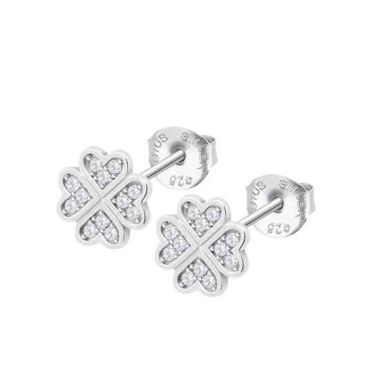 Pendientes Trébol Lotus Silver Lp3052-4/1 Plata, Mujer