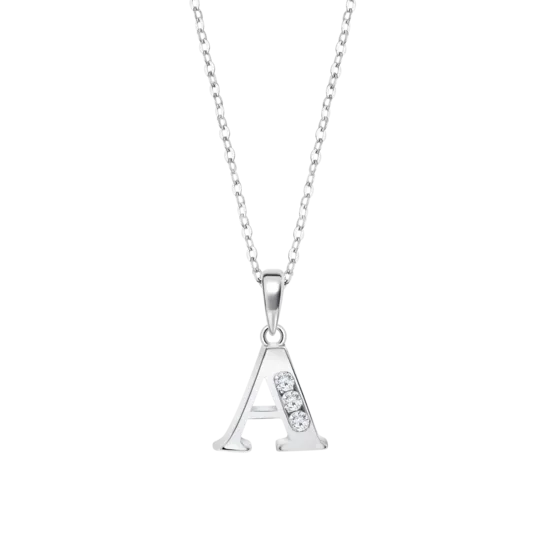 Collar Iniciales Lotus Silver Lp3054-1/a Plata, Mujer