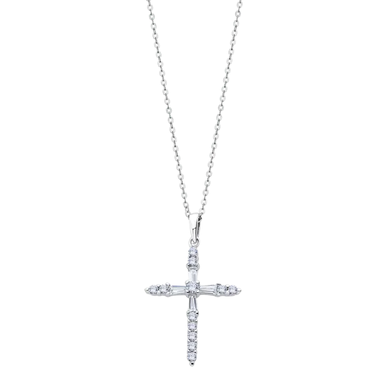 Collar Cruz Lotus Silver Pure Essential Lp3067-1/1 Plata, Mujer