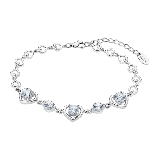 Pulsera Corazónes Lotus Silver Trendy Lp3092-2/1 Plata, Mujer