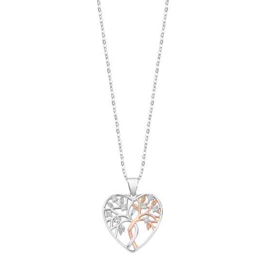 Collar Corazón Lotus Silver Tree Of Life Lp3304-1/1 Plata, Mujer