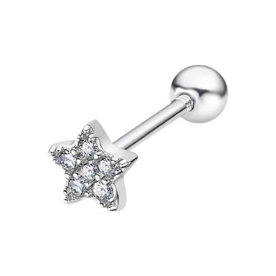 Piercing Estrella Lotus Silver Lp3368-9/1 Plata, Mujer