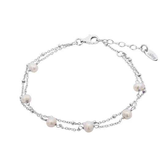 Pulsera Lotus Silver Pearls Lp3477-2/1 Plata, Mujer