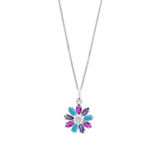 Collar Flor Lotus Silver Lp3560-1/2 Plata, Mujer