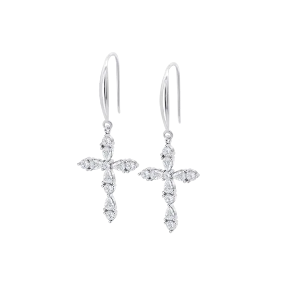 Pendientes Cruz Lotus Silver Lp3915-4/1 Plata, Mujer